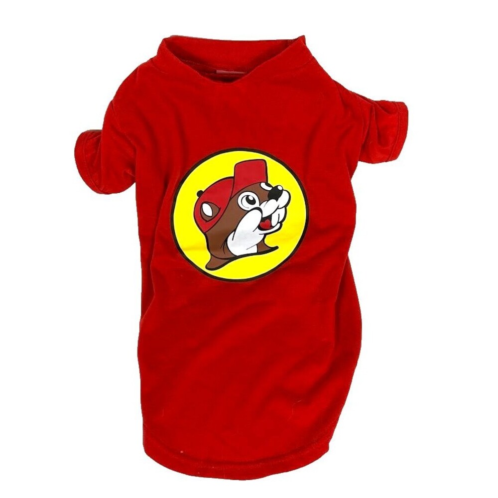 Buc-ee’s Pet Dog T-Shirt Red Beaver Logo Size Medium